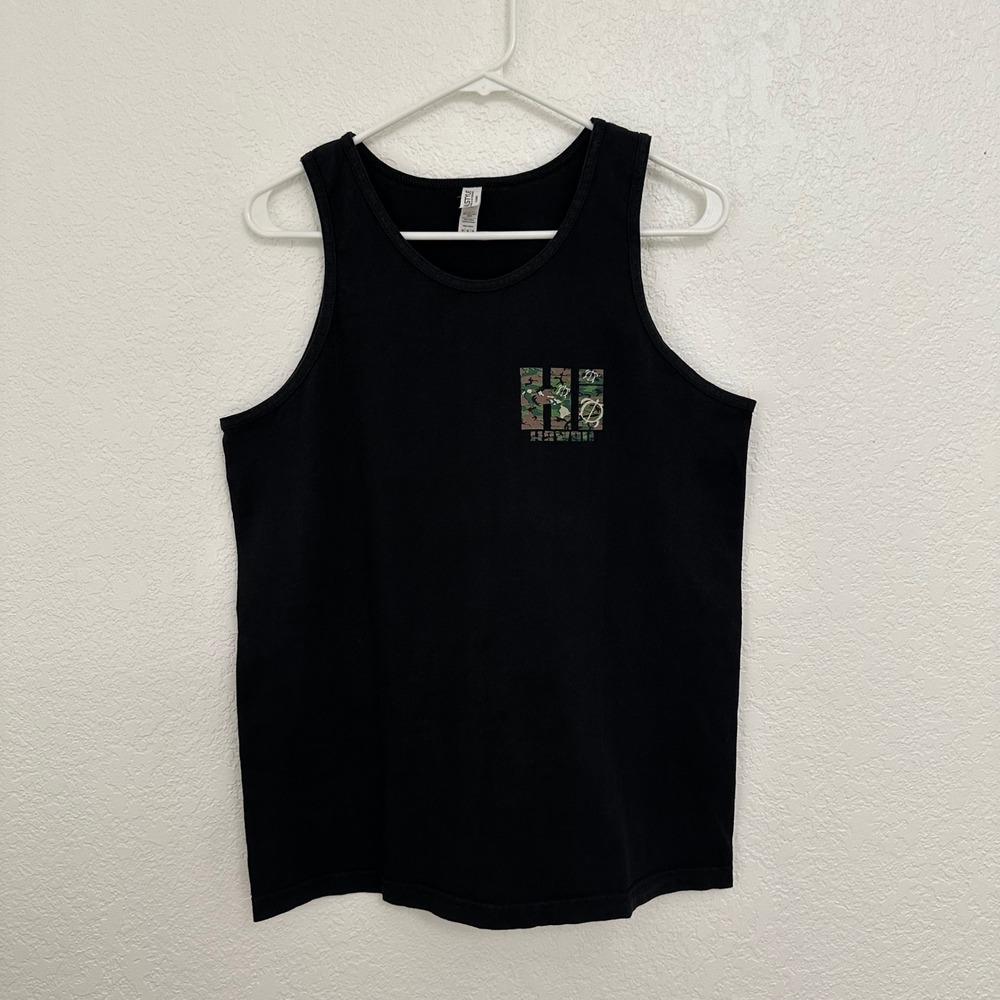 Alstyle Hawaii Tank Top Mens Medium Black Camo Honu Sea Turtle Graphic HI Tank